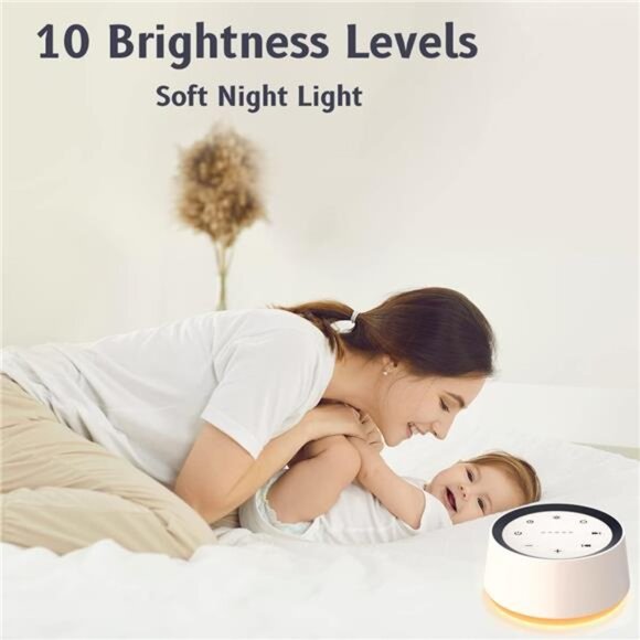 Brown Noise Sound Machine with 30 Soothing Sounds 12 Colors Night Light White - Picture 4 of 7